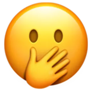 🤭 emoji, surprised, shocked, hand over mouth, yellow, face, expression telegram sticker
