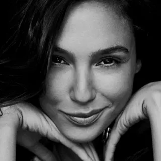 ☺️ woman, portrait, black and white, celebrity, smile, actress telegram sticker
