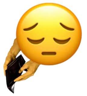 💸 emoji, triste, dinero, billetera, vacío telegram sticker