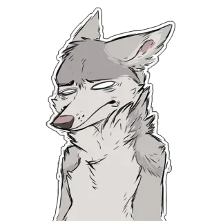 😵 wolf, furry, dier, cartoon, schets telegram sticker
