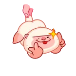 🤩 cartoon, finger gun, tongue out, funny, cute telegram sticker