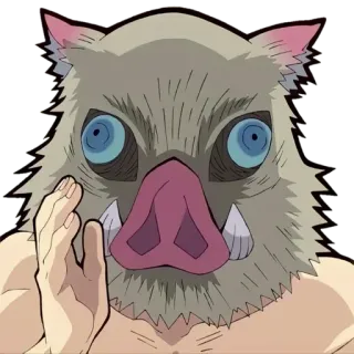 😈 Inosuke Hashibira Demon Slayer Anime, Inosuke, Demon Slayer, Wildschwein, Maske telegram sticker