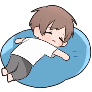 🫠 졸린, 피곤한, 휴식, 만화, 애니메이션, 치비 telegram sticker