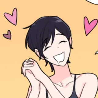 😩 Anime, Coeur, Dessin animé, Mignon, Joyeux, Illustration telegram sticker