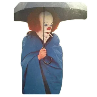 🚬 Pennywise It Pennywise, clown, horror, cigarette, umbrella, It telegram sticker