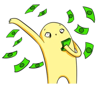 💸 geld, contant, rijkdom, succes, cartoon, personage, financiën telegram sticker