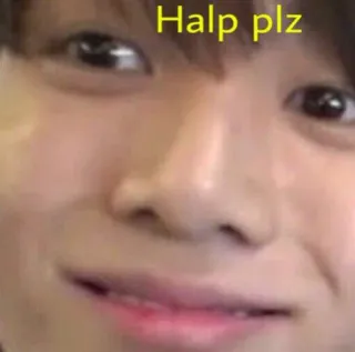 😀 Halp plz meme, request, help, funny, internet slang telegram sticker