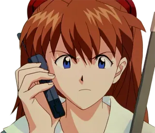 😀 Asuka Langley Sohryu Neon Genesis Evangelion anime, Asuka Langley, Evangelion, character, manga, phone, anime girl telegram sticker