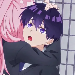 👾 Anime, Couple, Amour, Romance, Mignon, Câlin telegram sticker