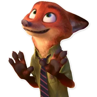 😋 Nick Wilde Zootopia animal, zorro, dibujos animados, personaje, Zootopia, Disney telegram sticker