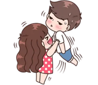 😆 Dessin animé, Couple, Amour, Câlin, Affection telegram sticker