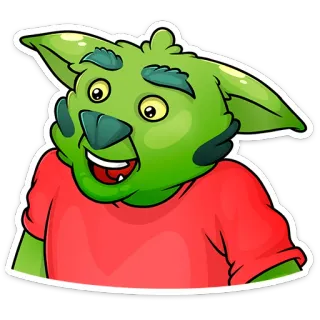 😳 goblin, desenho animado, pele verde, monstro, fantasia, criatura whatsapp sticker