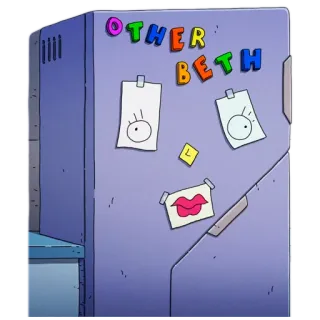 ❤️ Beth OTHER BETH Kühlschrank, Magnete, Zeichnungen, Bunt, Buchstaben telegram sticker