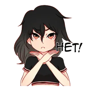 🙅‍♀ HET! negativo, desacordo, não, cruz, russo, garota, personagem, expressão telegram sticker
