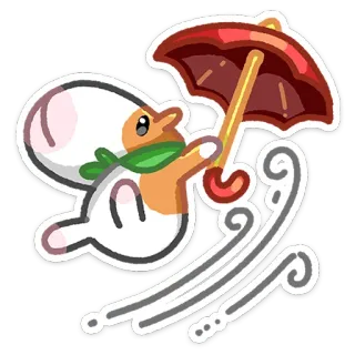 💨 Cartoon, Regenschirm, Wind, Wetter, Süß, Kawaii whatsapp sticker
