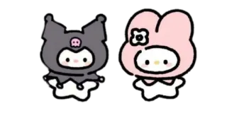 ▫️ Kuromi, My Melody kawaii, Sanrio, lindo, anime, dibujos animados whatsapp sticker