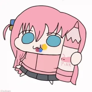 🌟 Hitori Gotoh Bocchi the Rock! PINK telegram sticker