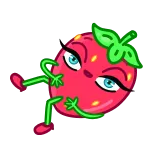 😂 Erdbeere, Obst, süß, Cartoon, Essen, lustig, Augen telegram sticker