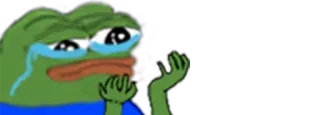 😭 Pepe the Frog Pepe, frog, meme, internet meme, sad, crying telegram sticker