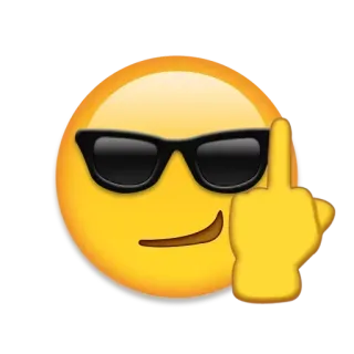 🖕 Emoji, Stinkefinger, Unverschämt, Cool, Sonnenbrille, Beleidigend telegram sticker
