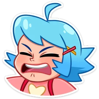 😭 anime, cartoon, girl, expression, angry telegram sticker