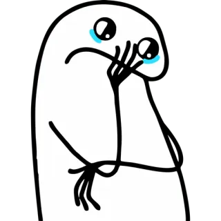 😀 울음, 슬픔, 흰색 덩어리, 만화, 감정적, 눈물 telegram sticker