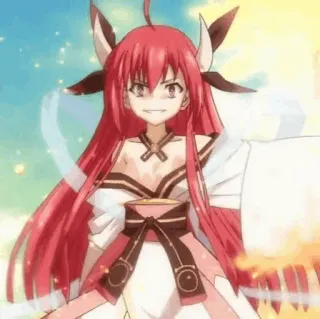 🔥 anime, red hair, cartoon, smiling, female telegram sticker