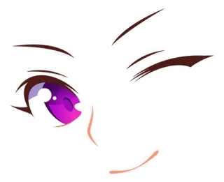 😉 auge, anime, manga, cartoon, lila, aufkleber telegram sticker