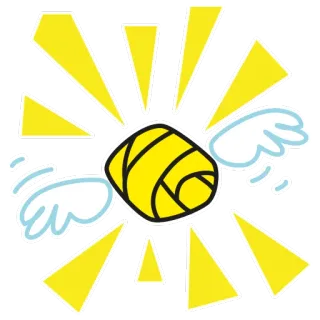 🌟 soleil, nuages, jaune, autocollant, volant, dessin animé, ciel, lumière telegram sticker