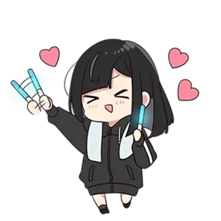 🥰 Anime, Karakter, Gadis, Chibi, Hati, Imut, Idol telegram sticker