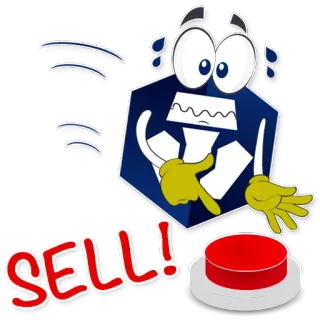 ❗️ SELL! vender, botão, urgente, financeiro, troca, aviso telegram sticker