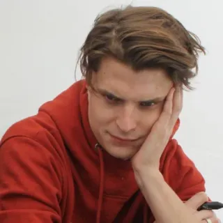 😠 Porträt, Mann, Hoodie, verärgert, nachdenklich, Person telegram sticker