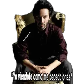 🤨 *Yo viéndote como me decepcionas* Keanu Reeves, Enttäuschung, Meme, Sitzen, Porträt telegram sticker