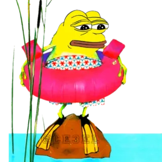 🐸 Pepe the Frog @CE3E pepe the frog, meme, frog, swimsuit, cartoon telegram sticker