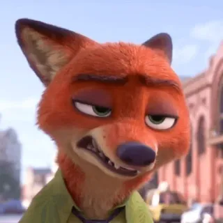 😕 Nick Wilde Zootopia desenho animado, raposa, animal, zootopia, nick wilde telegram sticker