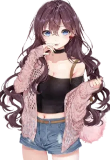 😊 Anime, Ragazza, Personaggio, Cartone animato, Illustrazione, Manga telegram sticker