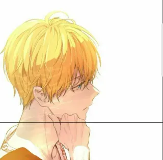 💙 männlich, charakter, blonde Haare, illustration, anime telegram sticker