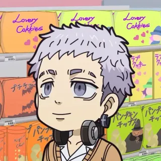 ⚜ Lovery Cokkies Anime, Charakter, Kopfhörer, Digitale Kunst, Person, Porträt telegram sticker