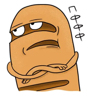 😐 Cartoon, Personage, Boos, Uitdrukking, Grappig telegram sticker