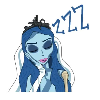 😴 Emily Corpse Bride ZZZ 睡觉, 疲惫, 僵尸新娘, 动画, 电影, 角色 whatsapp sticker