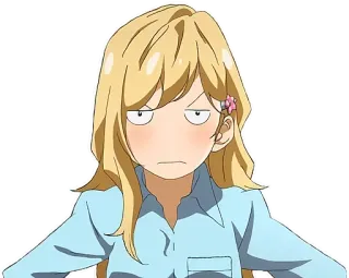 🙂 Anime, Ragazza, Bionda, Espressione, Cartone animato telegram sticker
