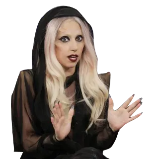 😳 Lady Gaga Lady Gaga, cantante pop, músico, celebridad, moda, personaje, expresión telegram sticker