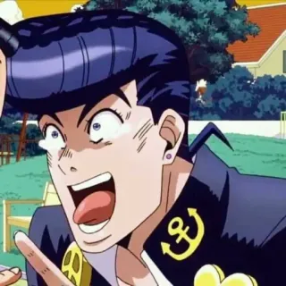 😂 Josuke Higashikata JoJo's Bizarre Adventure 动漫, JOJO, 仗助, 东方仗助, 不灭钻石, 恼火 telegram sticker