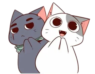 😸 แมว, สติกเกอร์, การ์ตูน, น่ารัก, สัตว์, คาวาอิ, ตลก whatsapp sticker