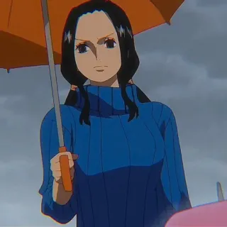 📚 Nico Robin One Piece anime, one piece, nico robin, umbrella, character, female whatsapp sticker