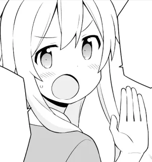 😦 anime girl, manga, surprised, cute, blush, shocked whatsapp sticker