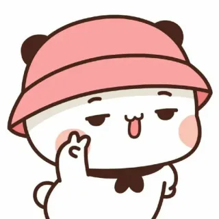 🍼 imut, kartun, karakter, panda, topi, kawaii telegram sticker