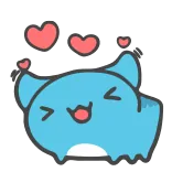 🥰 kucing, imut, hati, cinta, kartun telegram sticker