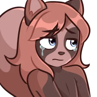 😿 raccoon girl whatsapp sticker