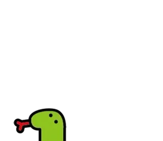 🙃 ular, kartun, hijau, hewan, reptil telegram sticker